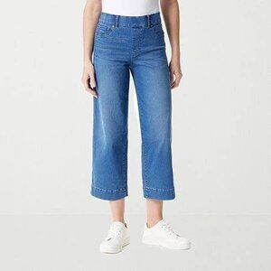 Gloria Vanderbilt Petite Shape-Effect Wide-Leg Crop Jeans Naples Size 16P NWT